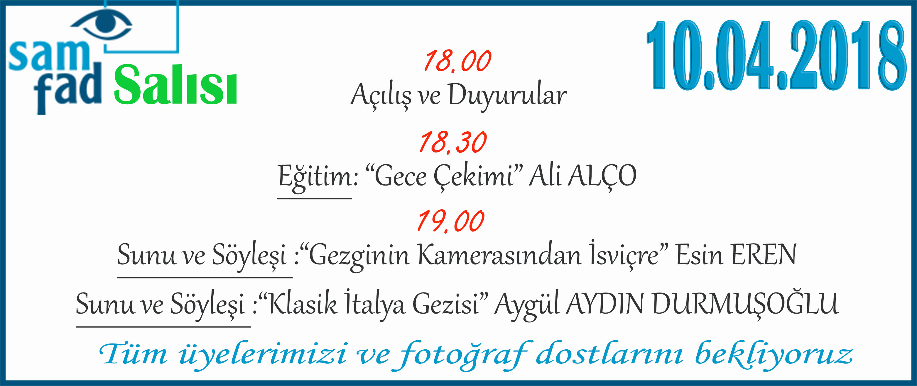 Sunu ve Söyleşi :“Gezginin Kamerasından İsviçre” Esin EREN